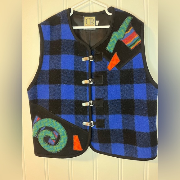 CB CANVASBACK Jackets & Blazers - Black plaid vest with CB Label